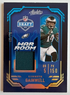 Kenneth Gainwell 2021 Panini Absolute NFL Materials Gold #WRM-KGA Eagles /75