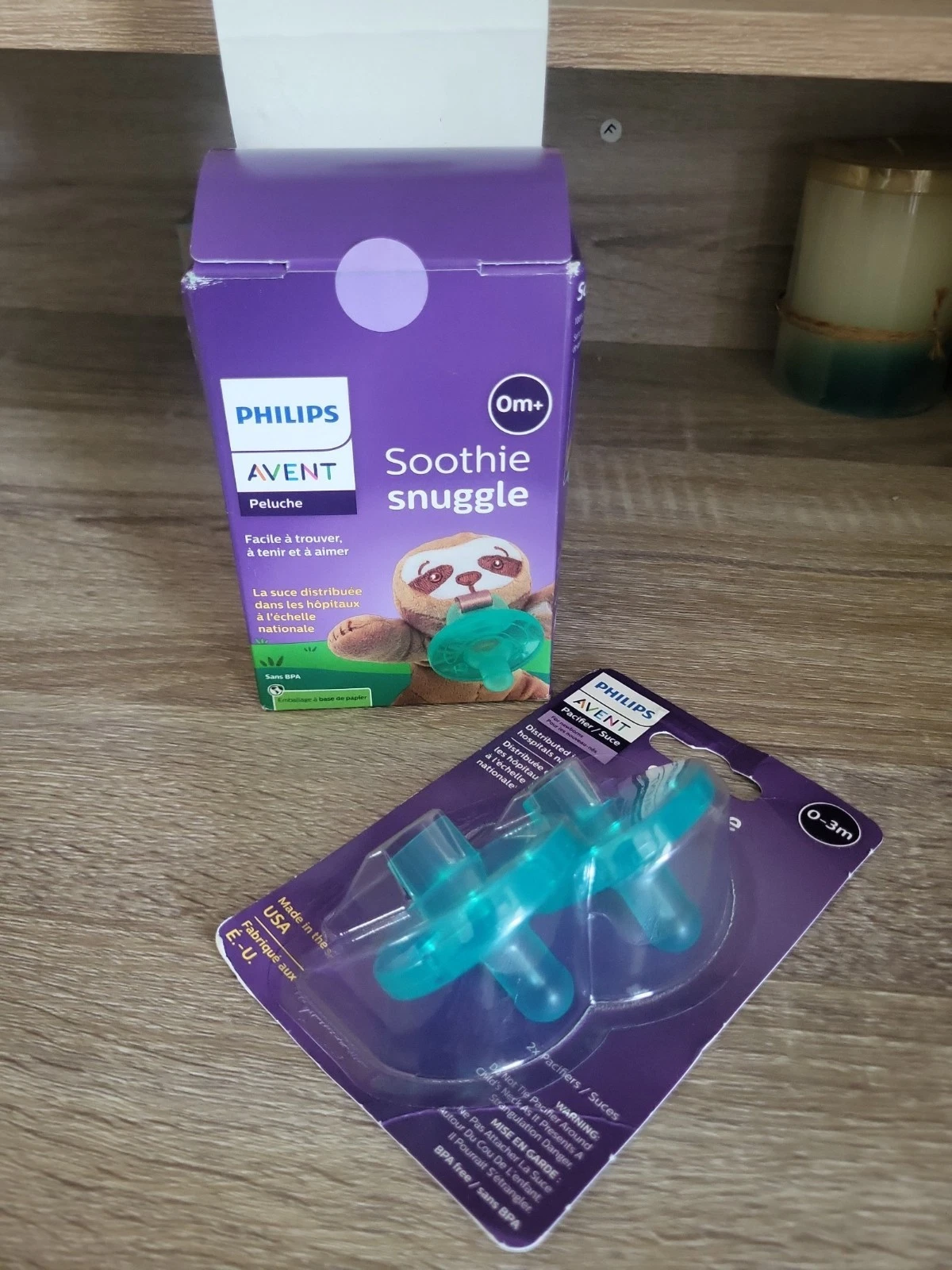 Philips Baby Avent Soothie Snuggle w/ Pacifier Sloth Plush Toy + 2 Extra Paci