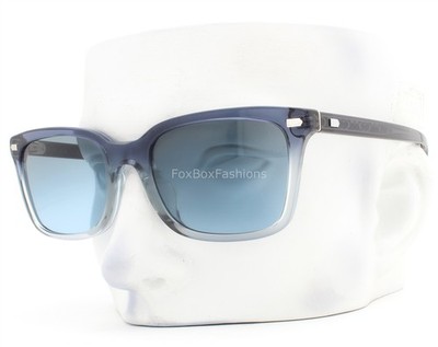 Coach Sunglasses Polished Transparent Blue Gradient Blue HC 8398U 58168F w/case 