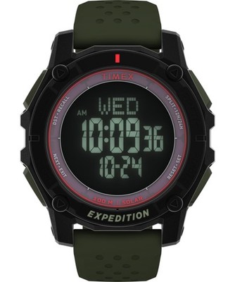 Timex Herren Digital Quarz Armbanduhr mit einem Silikonarmband Expedition North