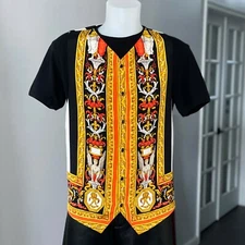 GIANNI VERSACE silk vest Versace Tapestry print size 52 from F/W 1992/93