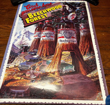 Vintage Budweiser beer poster Beechwood Forest 28x20 Seqouias 60s Style