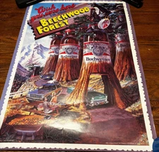 Vintage Budweiser beer poster Beechwood Forest 28x20 Seqouias 60s Style
