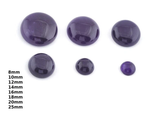 Lilac Purple Round Dome Cabochon Quantize Dyed Flat Back CAB85-3 - product listing photo
