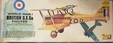 Lindberg British RAF & RFC, SE 5a WWI Biplane Fighter 1/48 issed 1969