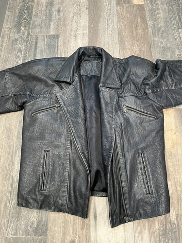 Chaqueta de Cuero Maddox Talla 36 Hombre’s S/Mujer M Motocicleta Motociclista Ropa de Calle De Colección - Imagen 6 de 13