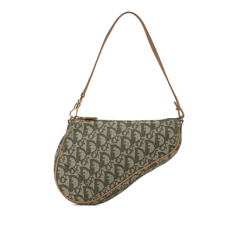 Sac à main Dior Trotter selle une bandoulière Mc0071 toile vert kaki cuir avec