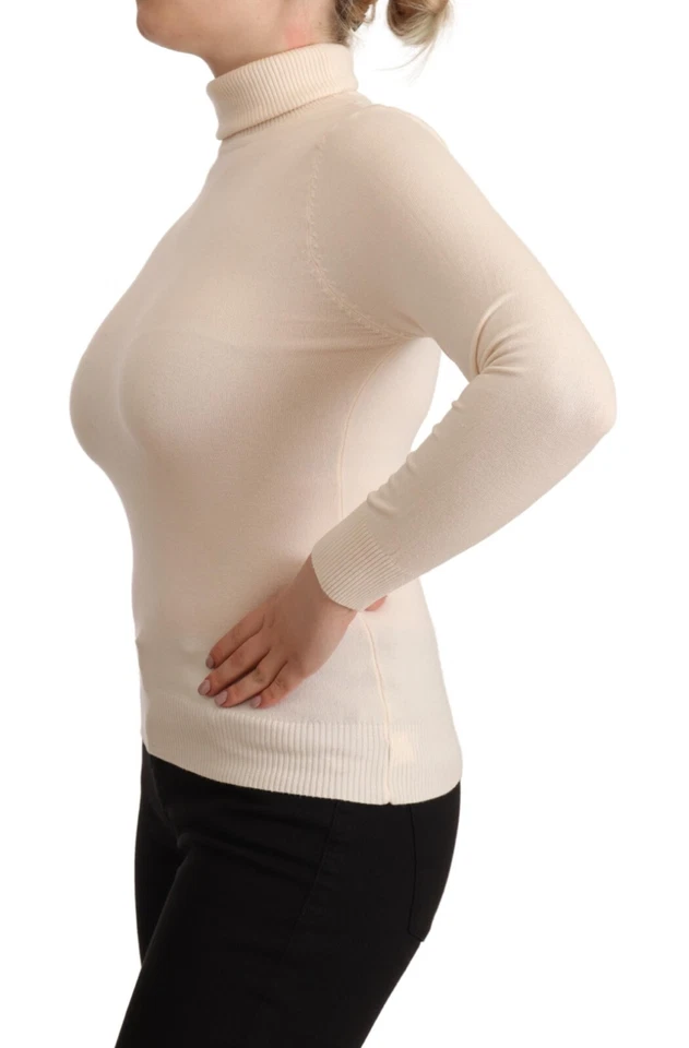 Pull SUSY-MIX blanc cassé viscose manches longues col tortue pull IT42/US8/M - Photo 2/4