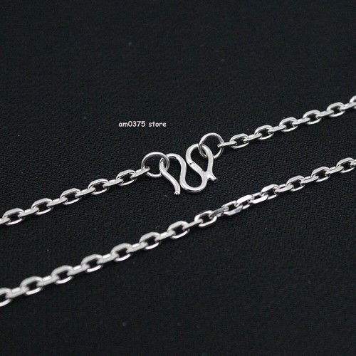 Real S925 Sterling Silver Necklace Women Man 3mm Cable Rolo Chain 18inch /9-10g - 第 2/7 張圖片