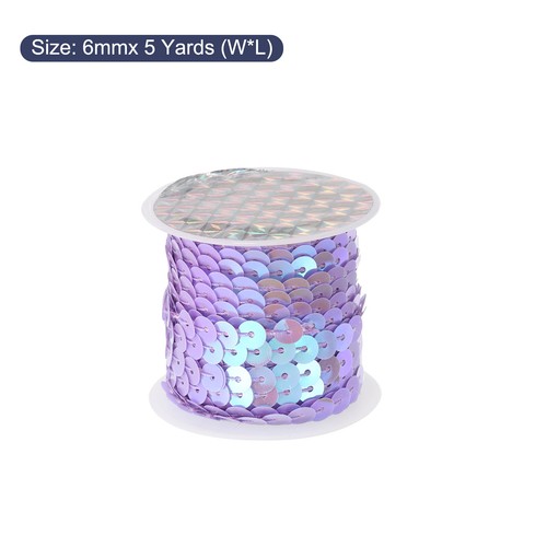 Tira de lentejuelas planas de 8 rollos de 40 yardas con adornos de lentejuelas de 6 mm 8 colores - Imagen 2 de 4