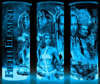 Glow in the Dark Fifth Element 90s Scifi Action Movie Cup Mug Tumbler 20 oz