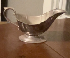 VINTAGE Silver Plated Gravy Boat 8" L X 4" H. Unstamped. Needs Polishing.