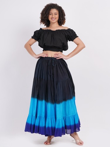 Faldas de algodón para mujer de 25 yardas/4 niveles/tinte de inmersión/flamenco/gitano/hippie/tribal/ATS - Imagen 36 de 86