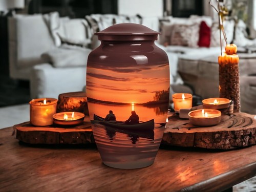 Sunset Boating Urn for Adult Ashes - Funeral Cremation Urns for Male & Female - Picture 2 of 2