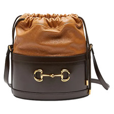 Gucci GG 1955 Horse Small Purse Gold Dark Brown Shoulder Bag Leather Handbag New