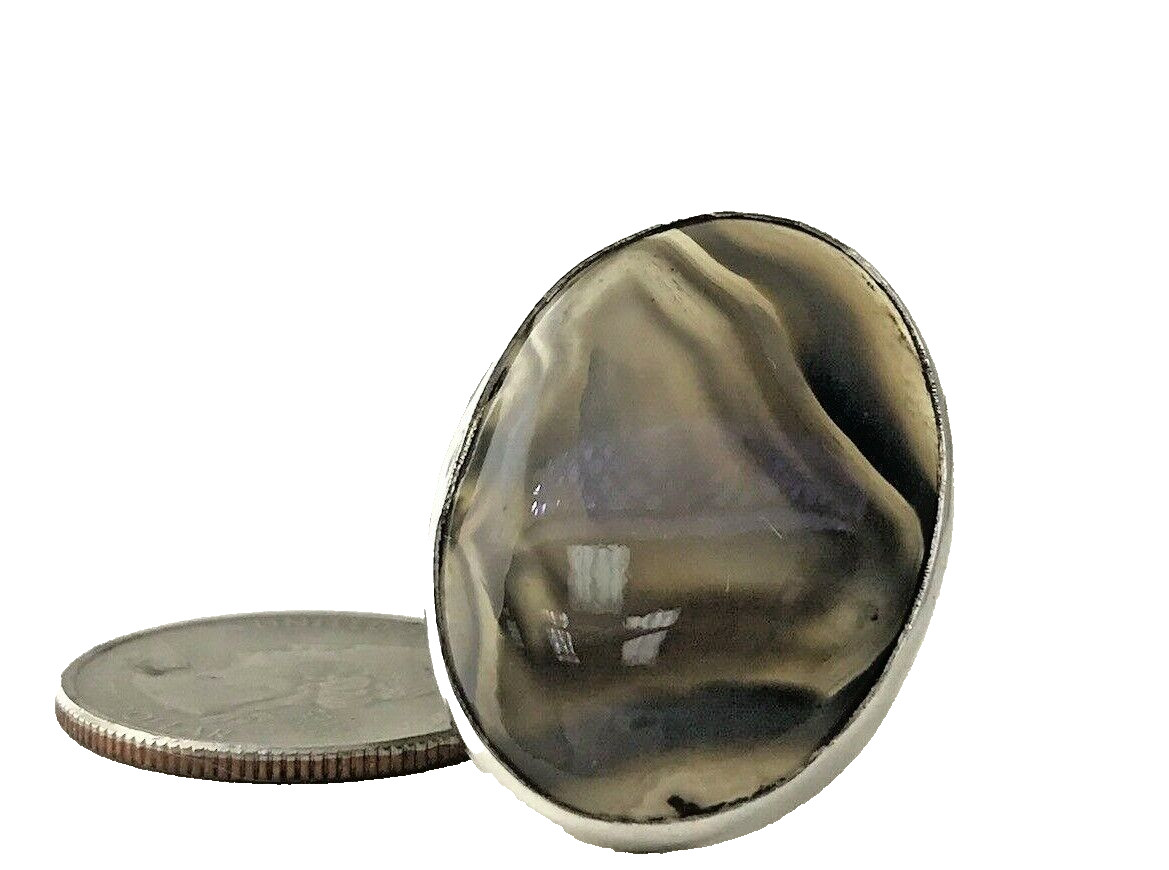 Agate Statement Large Oval Ring in Sterling Silve… - image 11