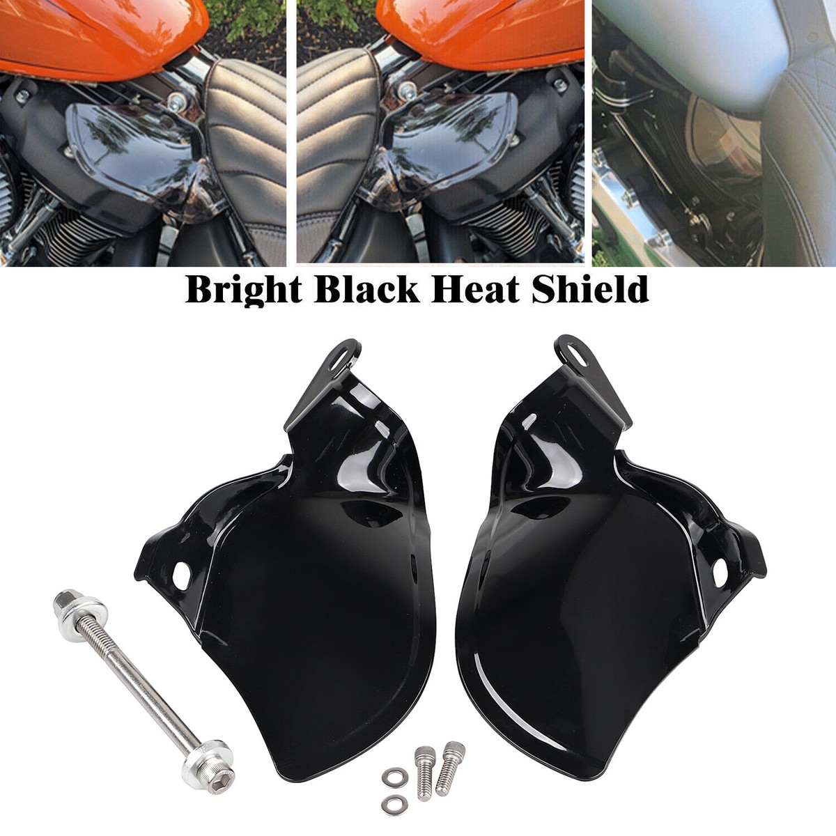 Black Motorcycle Mid Frame Air Deflector Heat Shield Fit For