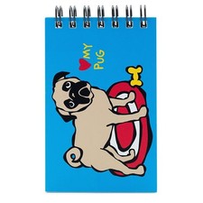 Marc Tetro Pug Spiral Small Notebook / Sketchbook 'Love My Pug'