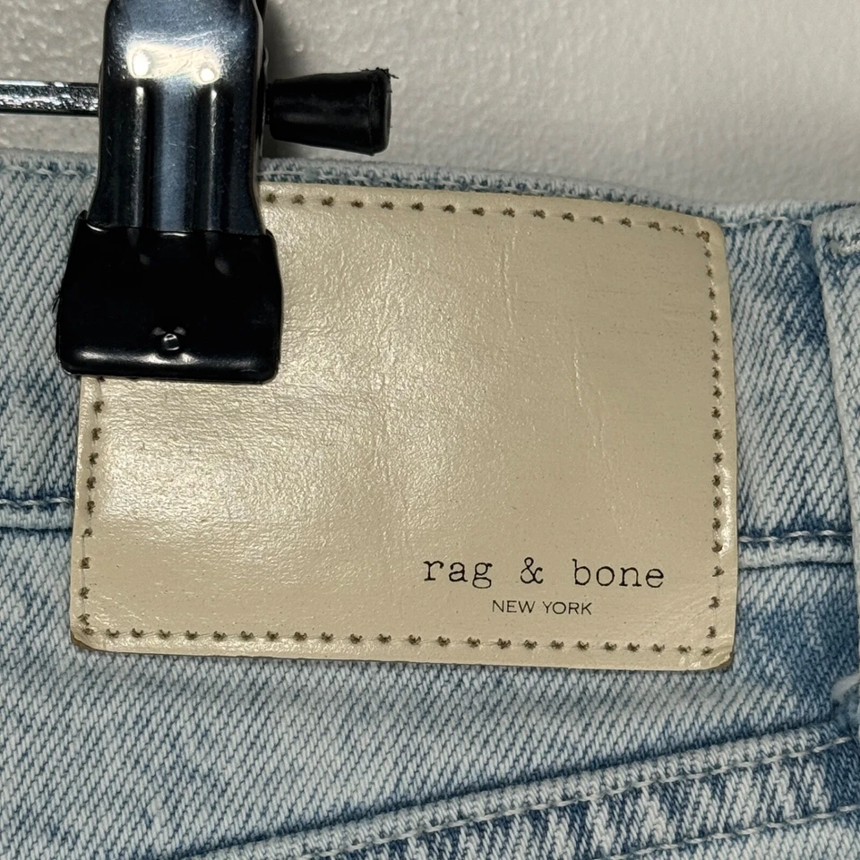 Rag & Bone Harlow Mid Rise Jeans Straight Light Blue Denim Unheeded Women 32 - Image 3 of 4