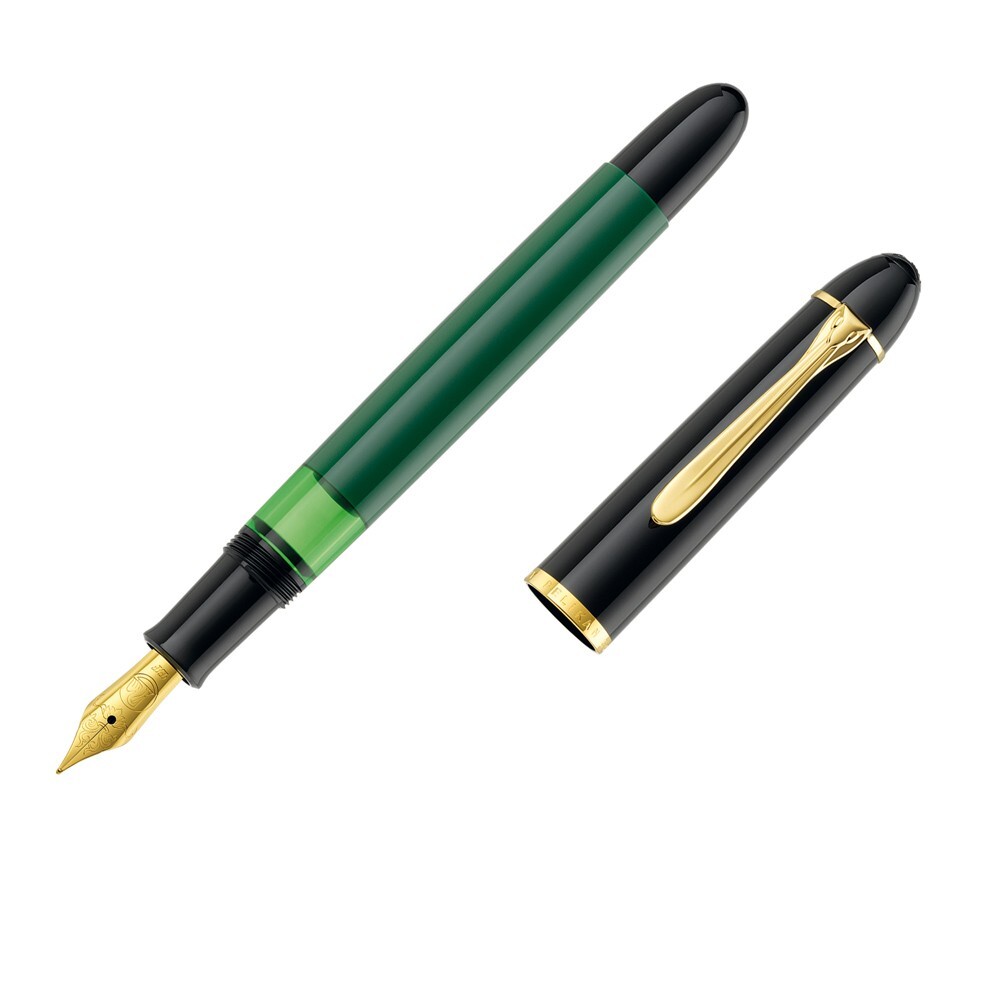 Pelikan M120 Green/Black Fountain Pen - Fine F nib | eBay