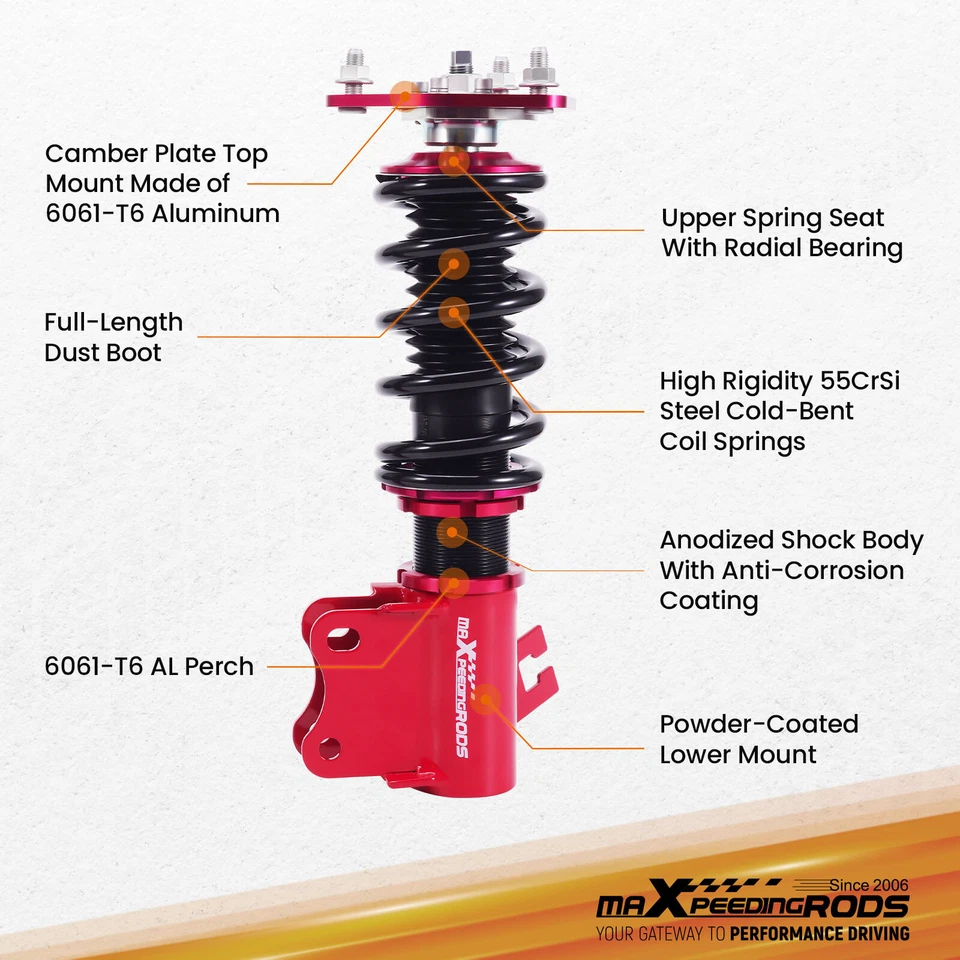 Kit de descenso de bobinas MaXpeedingrods para amortiguadores Nissan 240SX S13 89-94 Foto 3 de 4