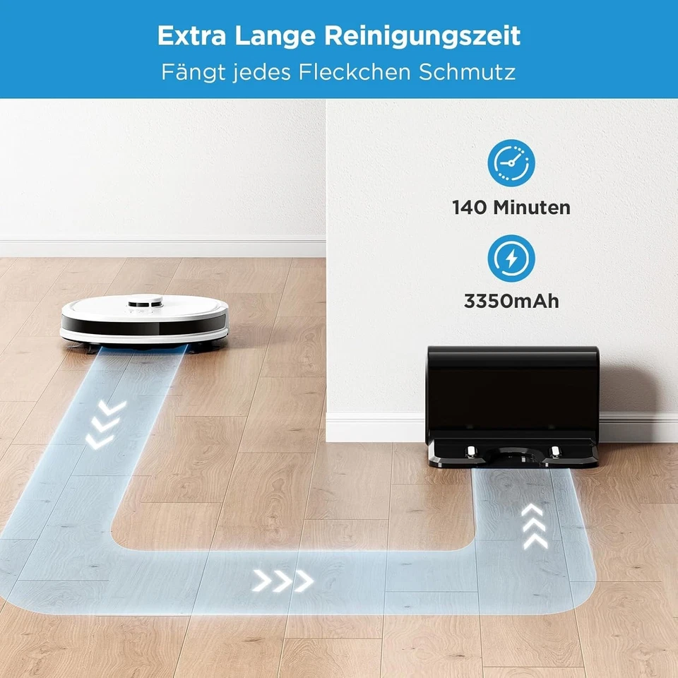 Midea M6 Saugroboter mit Wischfunktion 2 in 1,Staubsauger Roboter,LiDAR-Navigati - Bild 4 von 4