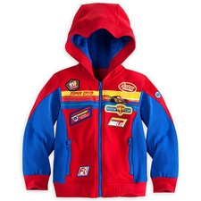 Disney Store Cars Lightning McQueen Zipper Front Hoodie Sweat Shirt Boy 5/6