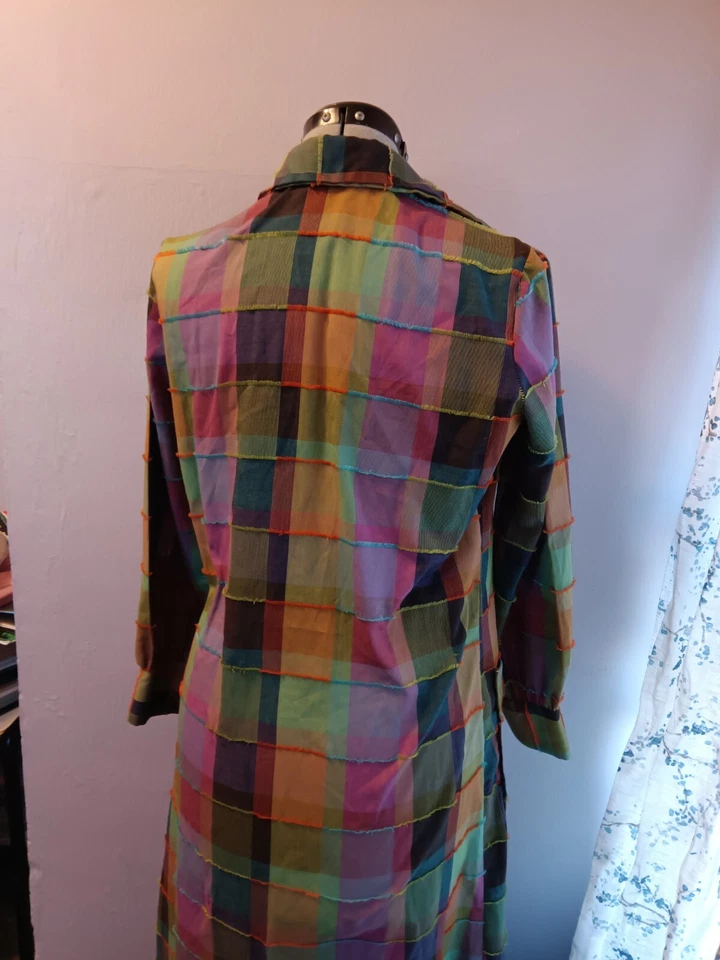 Vestido Vintage Años 70, Gaymode Penneys Patchwork Maxi Vestido Hecho en Unión Talla S/M Foto 4 de 4