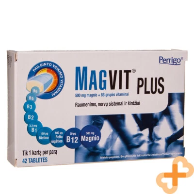 MAGVIT PLUS 500mg Magnesium Vitamin B Complex 42 Tablets Supplement Muscle