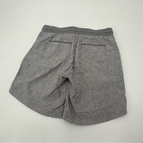 Athleta Beachside Bali Grey Linen Shorts Size 6 - image 5