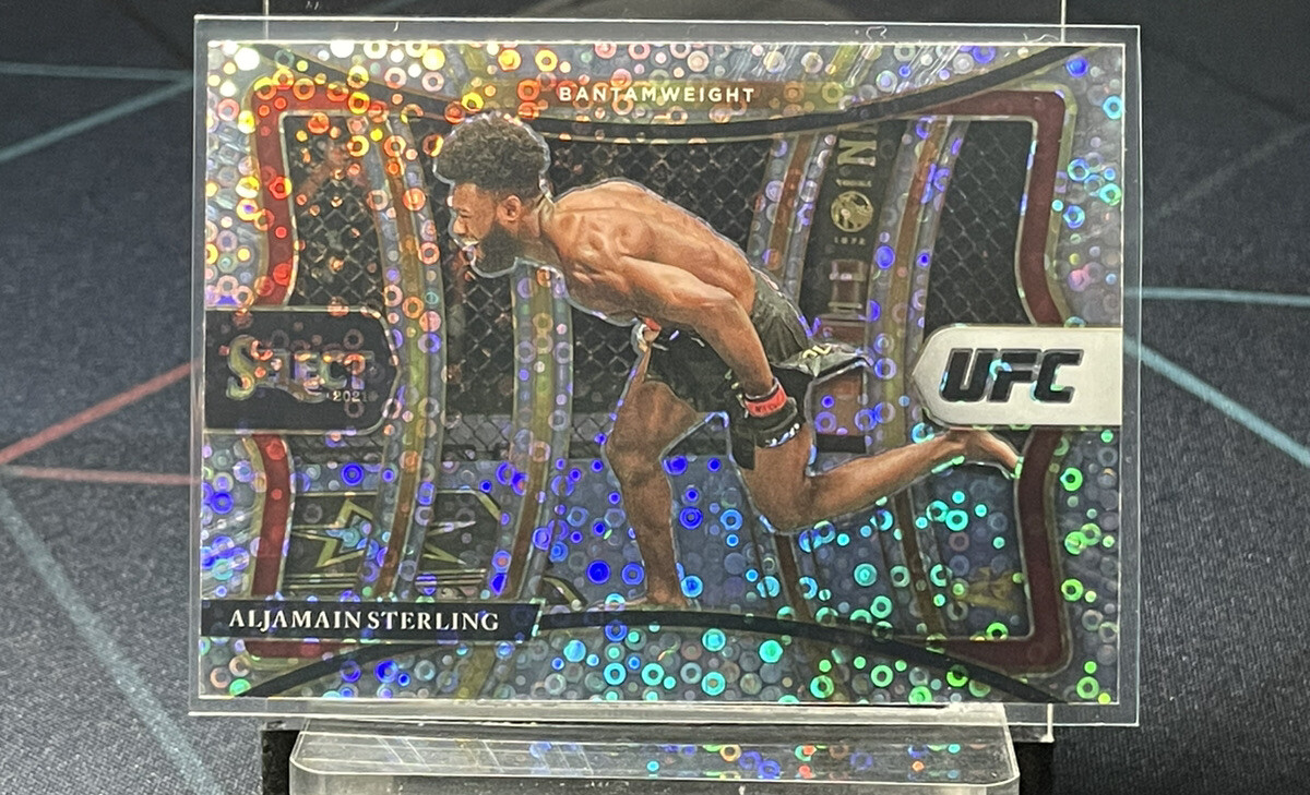 2021 Panini Select UFC Aljamain Sterling 151 Premier Level Silver Disco Prizm