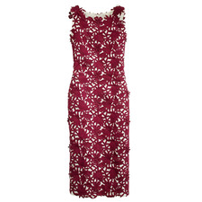 J Crew Collection Guipure appliquéd Lace Sleeveless Burgundy Dress Sz 4