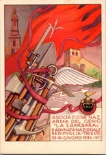 1934 Mint Italy Art Picture Military Postcard National Engineering Army Advance