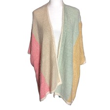 Roffe Multicolored Kimono Wrap Cover-up Open Front Nwot
