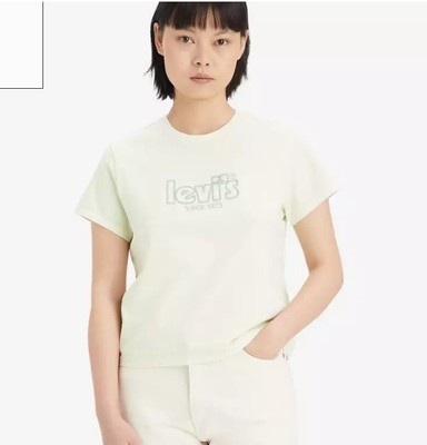 Levis Damen Basic Graphic Classic Tee Kurzarm Logo T-shirt Hell Grün Größe: XS