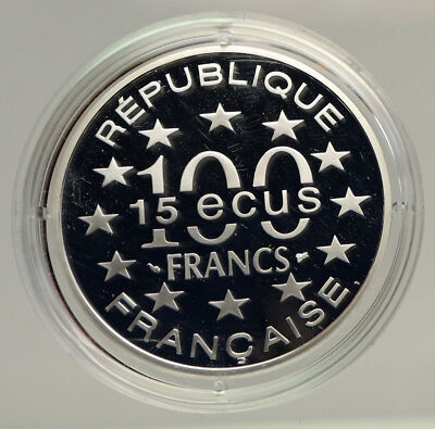1993 FRANCE Arc De Triumph MONUMENT Proof Silver 100 Franc 15 Ecu