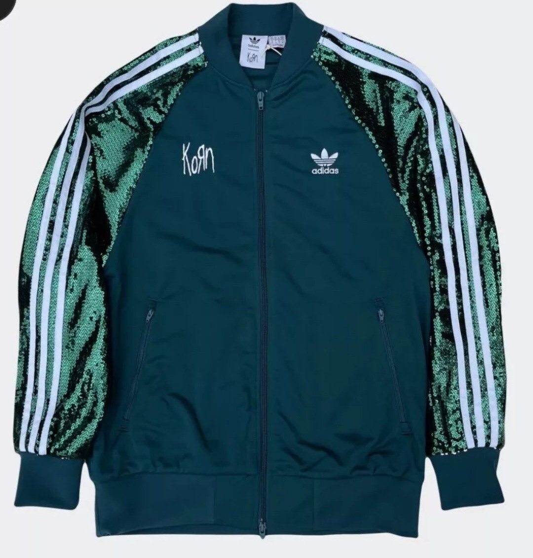 LIMITED EDITION KORN x ADIDAS GREEN SEQUIN TRACK SUIT LIMITED EDITION KORN x ADIDAS GREEN SEQUIN TRACK SUIT