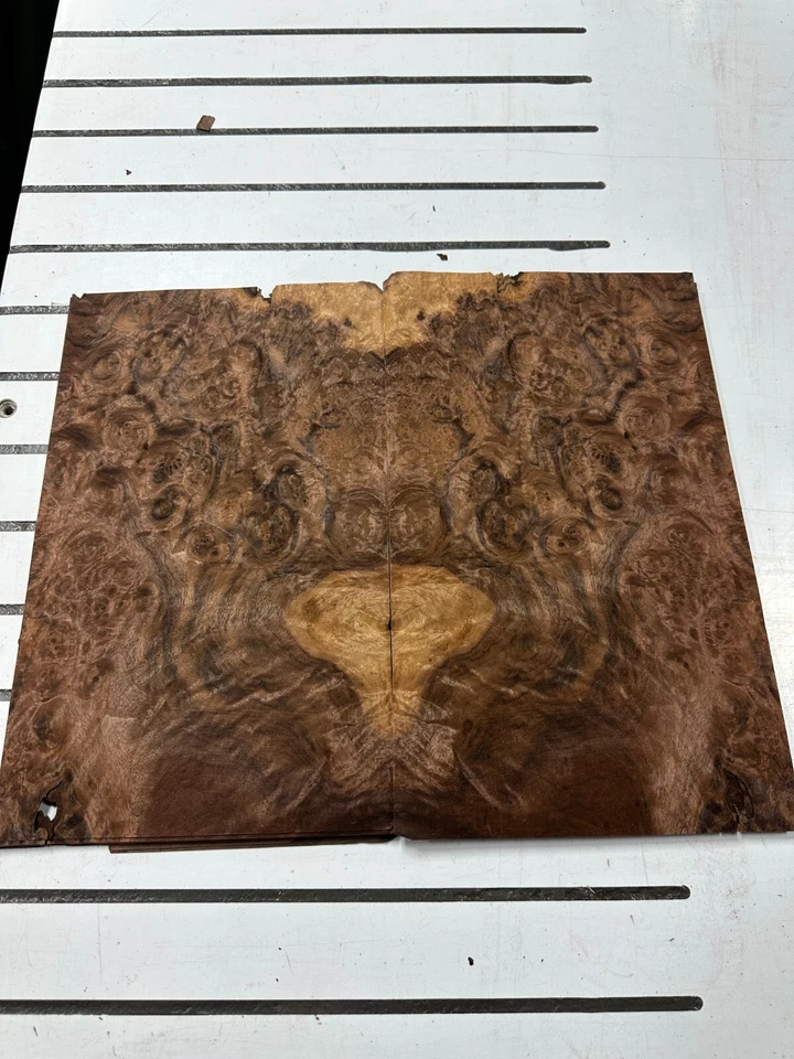 Chapa de madera cruda de nogal burl 2 hojas 13"" x 8"" 48L Foto 3 de 4