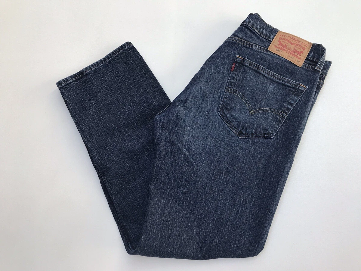 LEVIS 505 Circle R Denim Jeans Straight Leg Men 34x 29 Measured