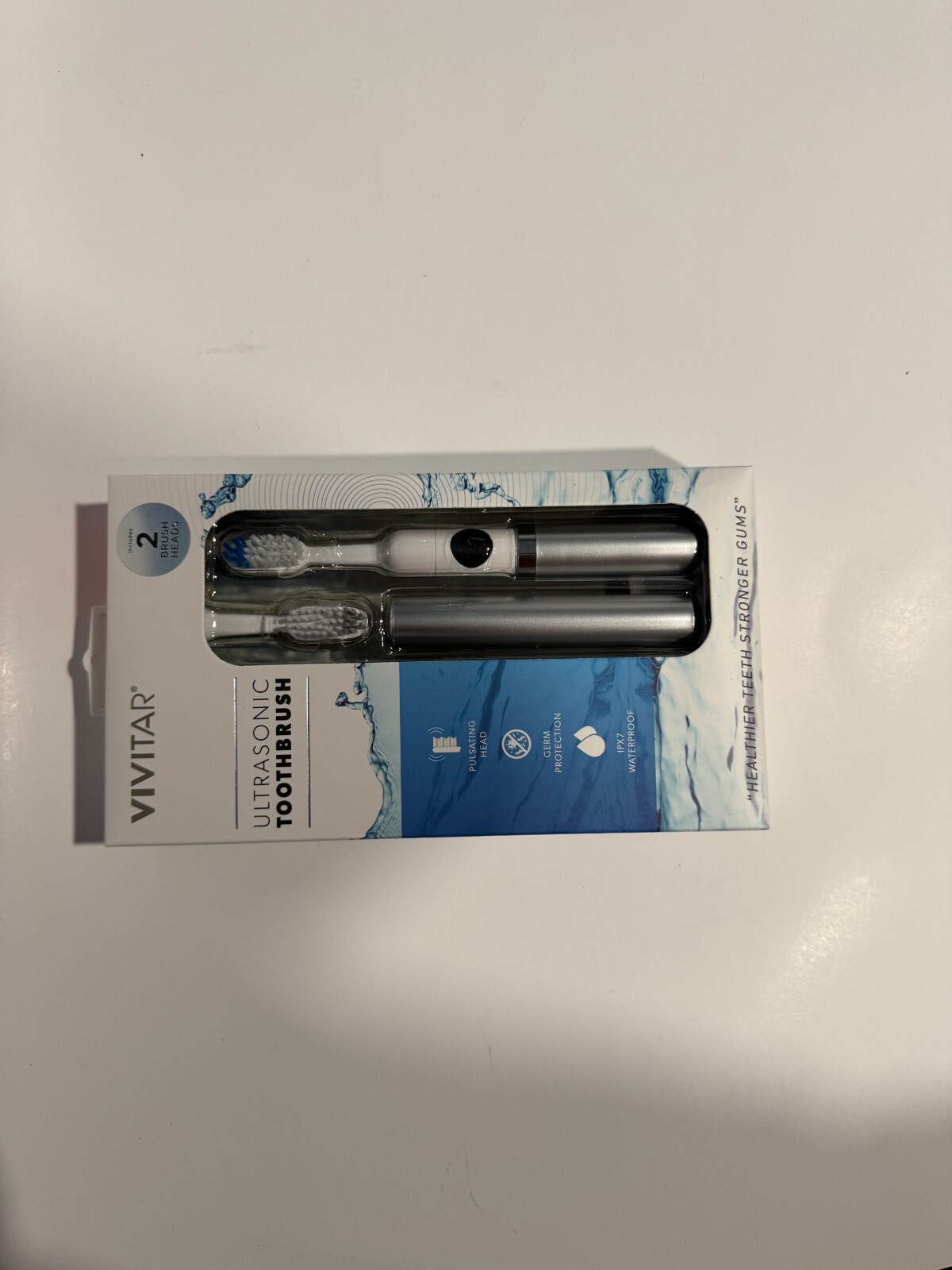 VIVITAR Ultrasonic Tooth Brush IPX7 Waterproof W/ 2 Brush Heads