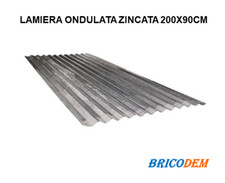LAMIERA ZINCATA ONDULATA FOGLIO 200x90 CM - SPESS. 0,25 mm COPERTURA TETTO