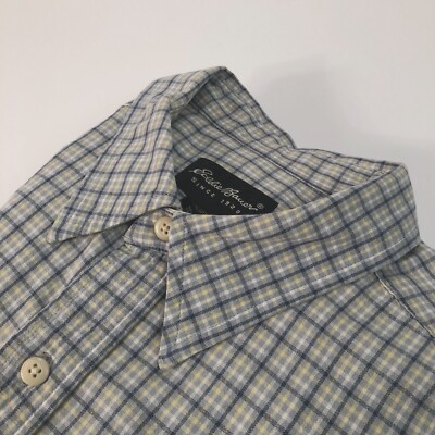 Eddie Bauer Men's XL Check Pattern Long Sleeve Button-Up Shirt