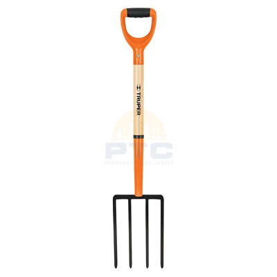 Truper BJ-4PC Pitchfork T-2000 for garden, 4 square teeth, mgo 28''