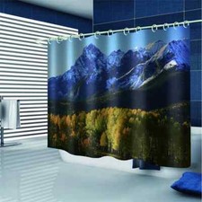 Snowy Mountain And Woods 3D Shower Curtain Waterproof Fabric Bathroom Decoration