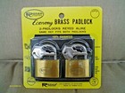 Solid Brass Cylinder 2 Piece Keyed Alike Padlock Set 1-5/8"  3 Keys Per Lock New — photo 4