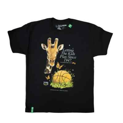 Ewing x LRG Mens Letting the Kids Play Giraffe Basketball Black Shirt NWT Medium