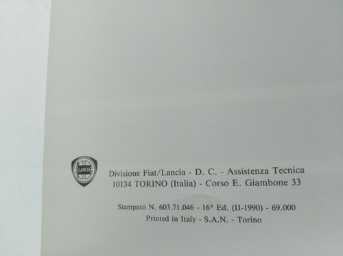 LANCIA DELTA HF INTEGRALE HF Turbo Libretto SERVICE Originale 1990 OTTIMO - Foto 5 di 7