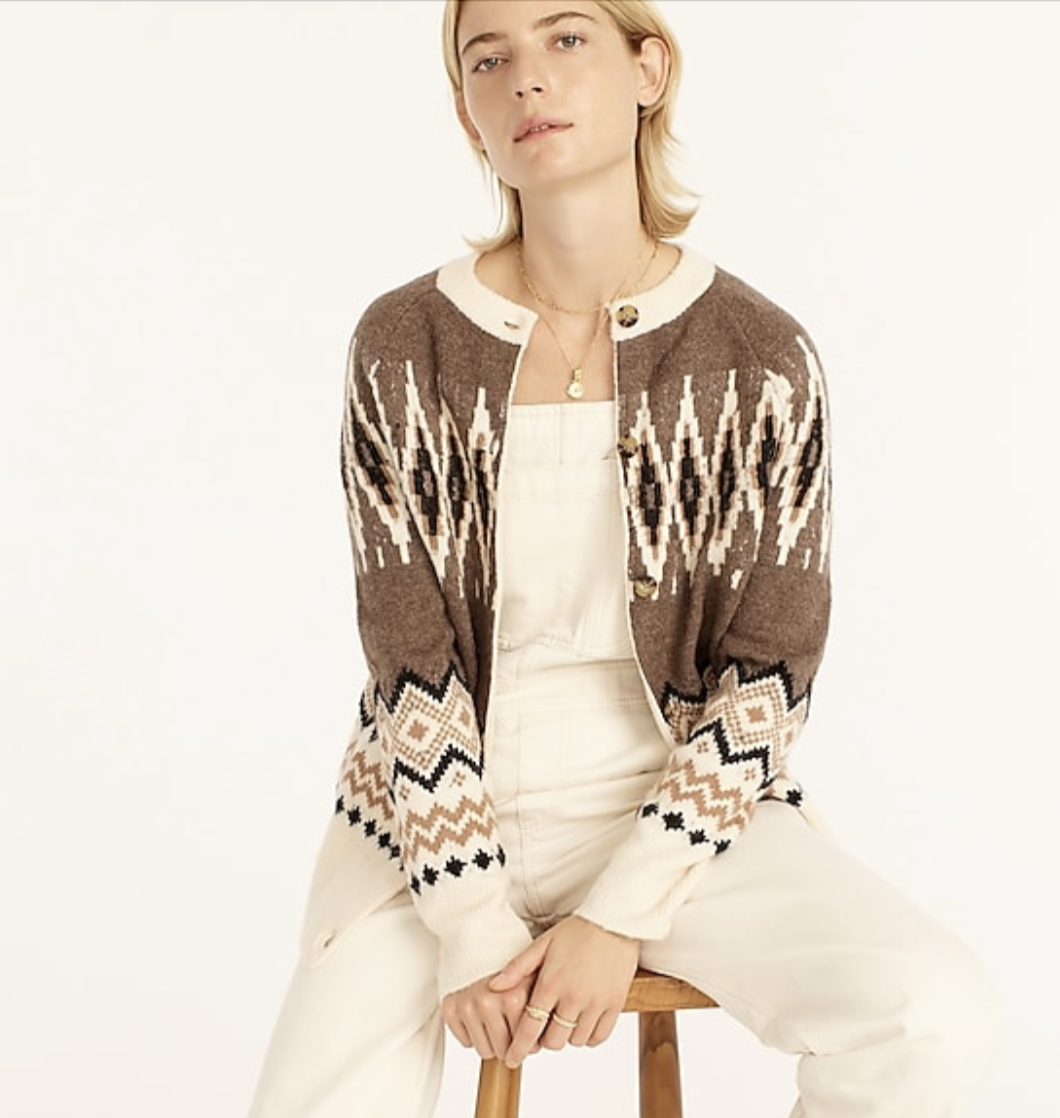 J CREW Fair Isle cardigan Item BE043 eBay