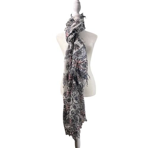Soft Oversize Wrap AOP Cotton Scarf Shawl NWT Boho Bohemian Hippie Western India - 第 1/5 張圖片
