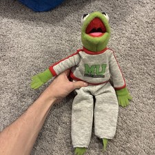KERMIT THE FROG Plush Toy Hong Kong Jim Henson Vtg 1989 16 Muppet University